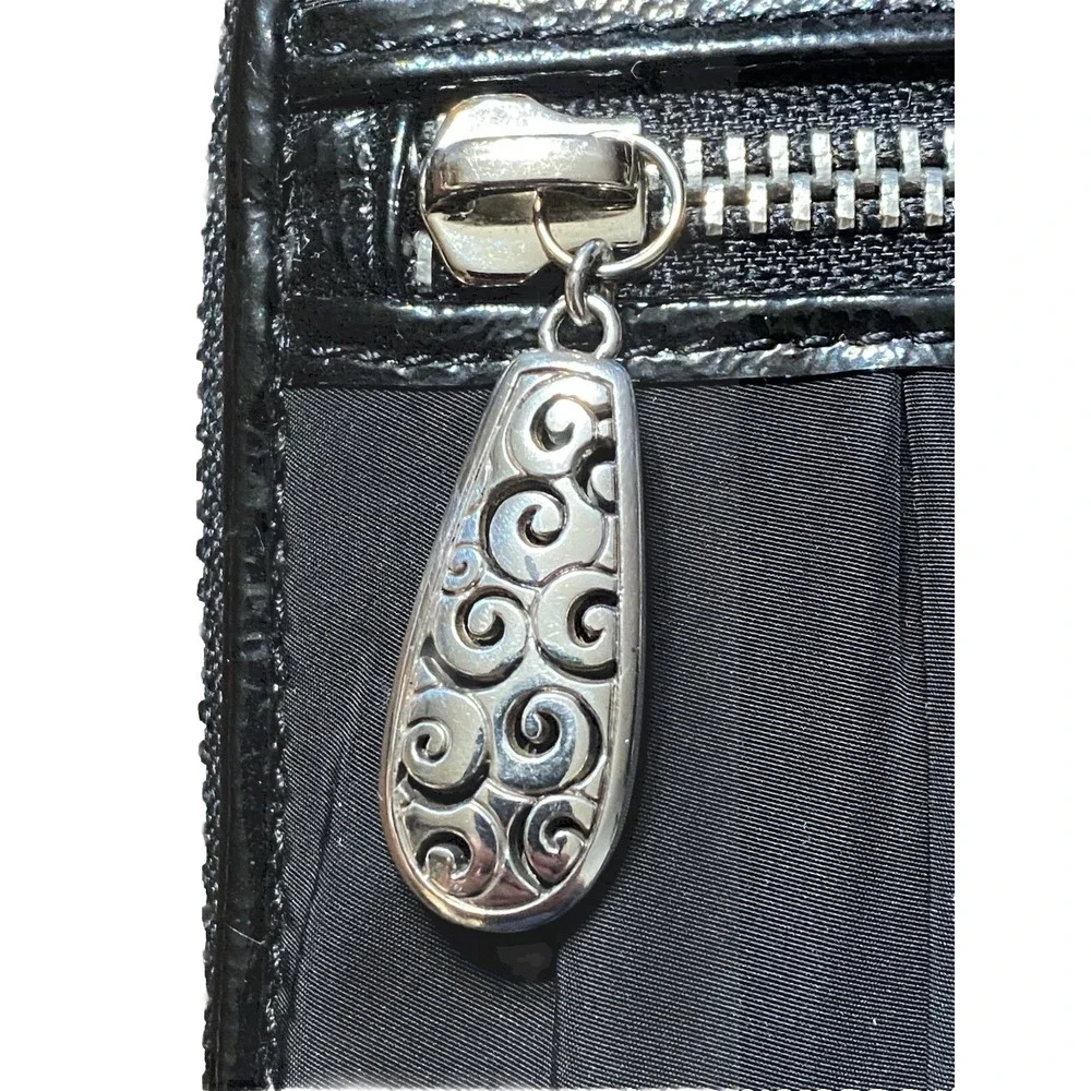 Brighton Bifold Wallet  Multi Packets Black Leather Inside ID Card Holder